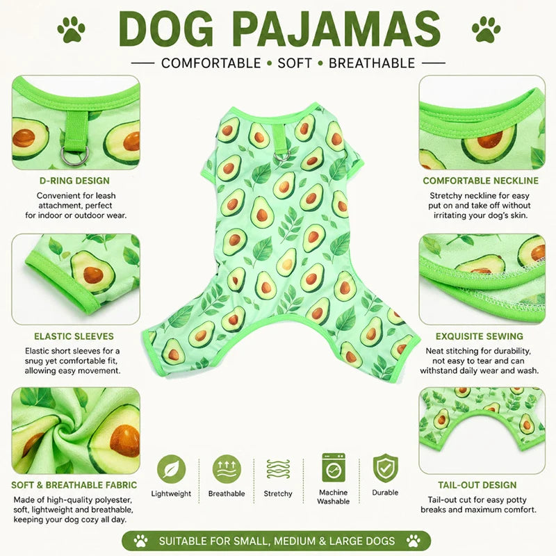 Dog Pajamas for Small Dogs Girl Boy Puppy Pjs Summer Pet Onesies for Chihuahua Yorkie Teacup Cute Soft Material Stretch Outfit