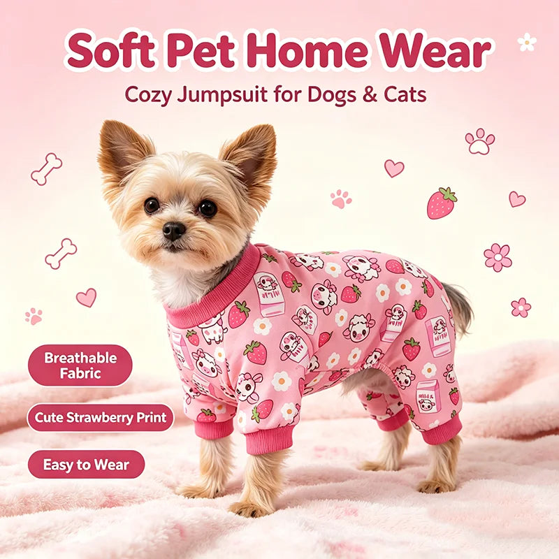 Dog Pink Milk and Sheep Pajamas Dog Costumes Pjs Stretchy Funny Pet Costumes Clothes Outfit Pajamas for Medium Dogs