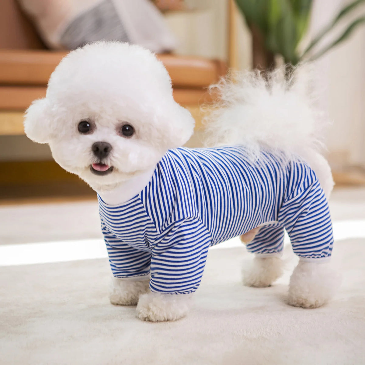 Dog Pajamas for Small Medium Large Dogs Pitbull, Cotton Stripe Onesie Dog Suit Bodysuit Pjs Puppy Jumpsuit Pet Christmas Clothes