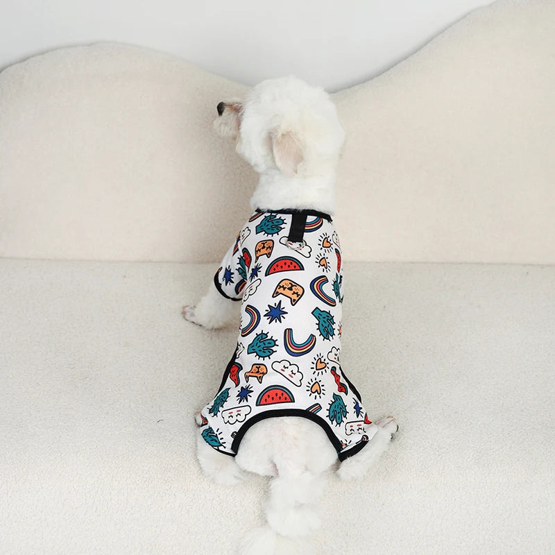 Dog Pajamas for Small Dogs Girl Boy Puppy Pjs Summer Pet Onesies for Chihuahua Yorkie Teacup Cute Soft Material Stretch Outfit