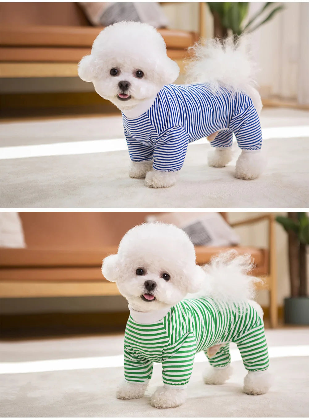 Dog Pajamas for Small Medium Large Dogs Pitbull, Cotton Stripe Onesie Dog Suit Bodysuit Pjs Puppy Jumpsuit Pet Christmas Clothes