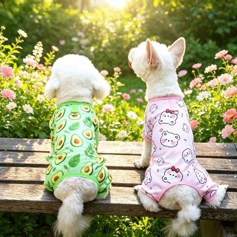 Dog Pajamas for Small Dogs Girl Boy Puppy Pjs Summer Pet Onesies for Chihuahua Yorkie Teacup Cute Soft Material Stretch Outfit