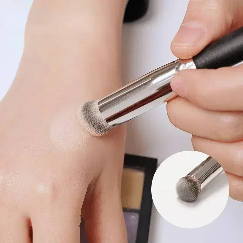Pro Dual-Ended Foundation Brush - Hypoallergenic Dense Concealer & Contour Blender, Vegan Cruelty-Free Makeup Tool