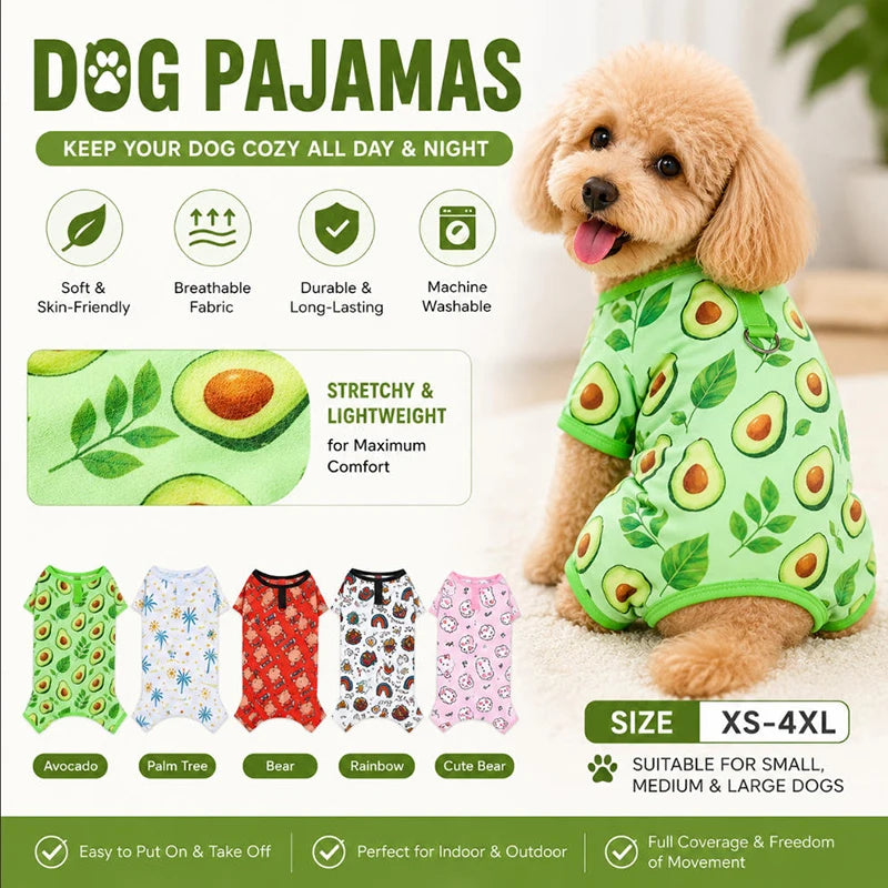 Dog Pajamas for Small Dogs Girl Boy Puppy Pjs Summer Pet Onesies for Chihuahua Yorkie Teacup Cute Soft Material Stretch Outfit